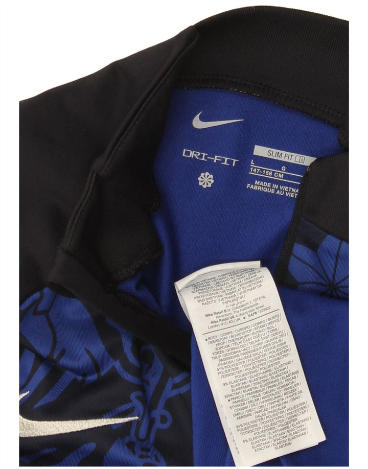 Chłopięca koszulka Nike z zamkiem i grafiką, długim rękawem, 12-13 lat, duża, czarna