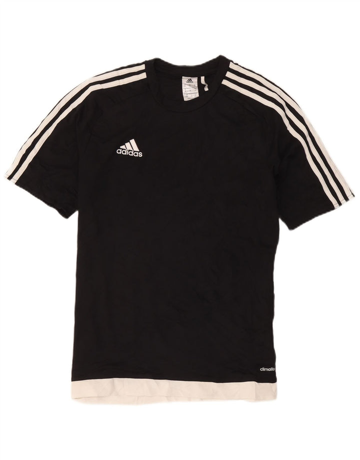 Męska koszulka Adidas Climalite Top, średni czarny poliester z blokami kolorów