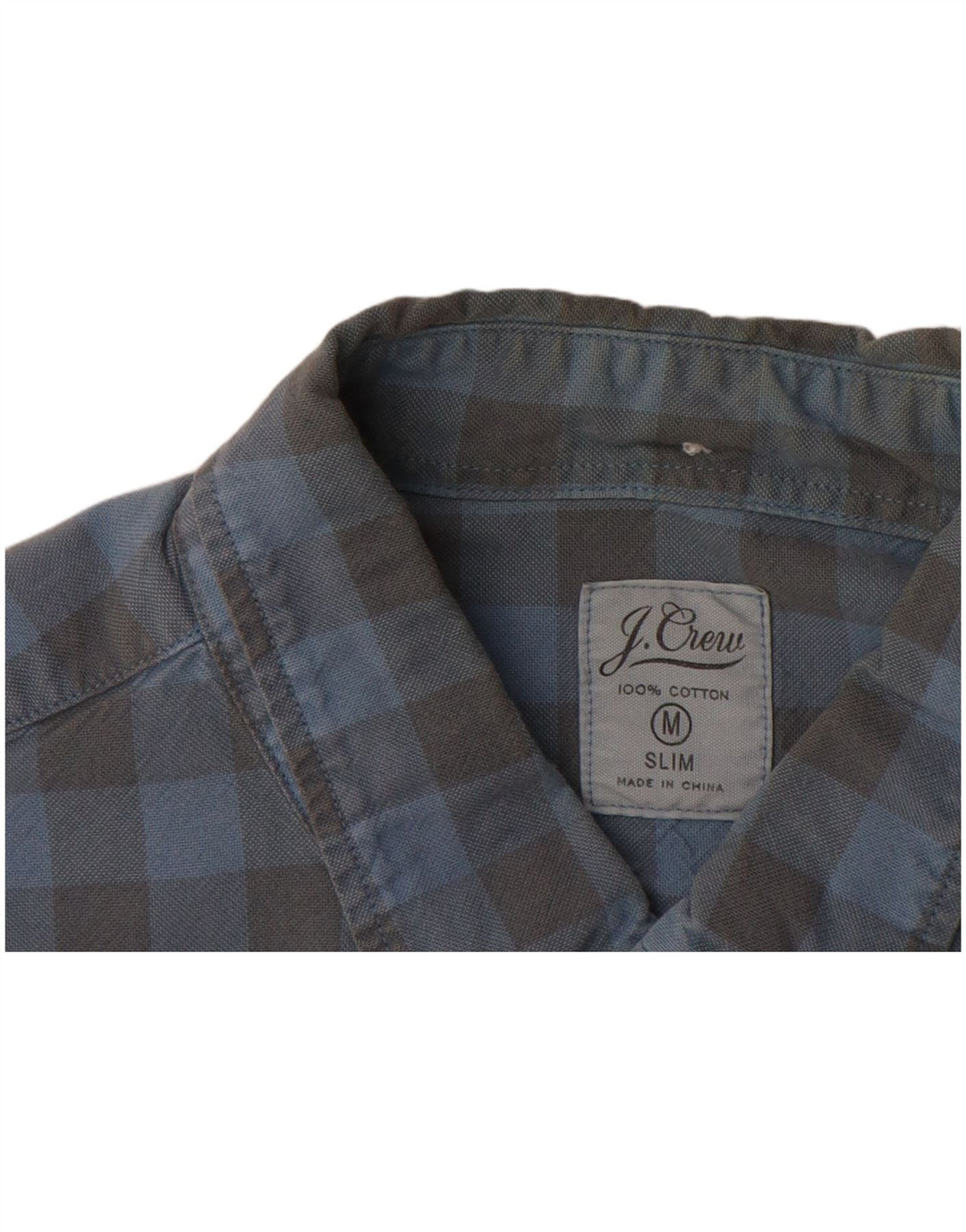 J. CREW Wąska koszula męska, bawełniana w kratkę, w kolorze średniego niebieskiego
