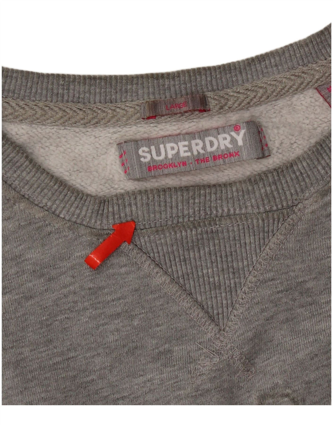 Damski sweter oversize Superdry Graphic UK 16, duży, szary, bawełniany