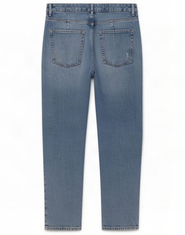 Marks & Spencer Womens High Waist Tapered Jeans UK 12 Medium W28 L27 Blue