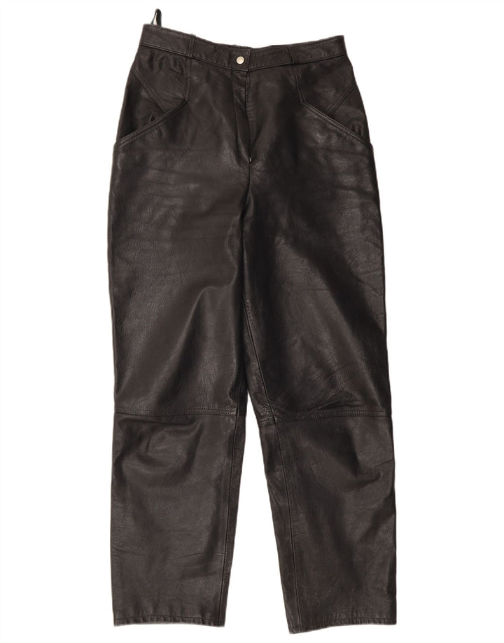 Vintage damskie skórzane spodnie W28 L30 czarne