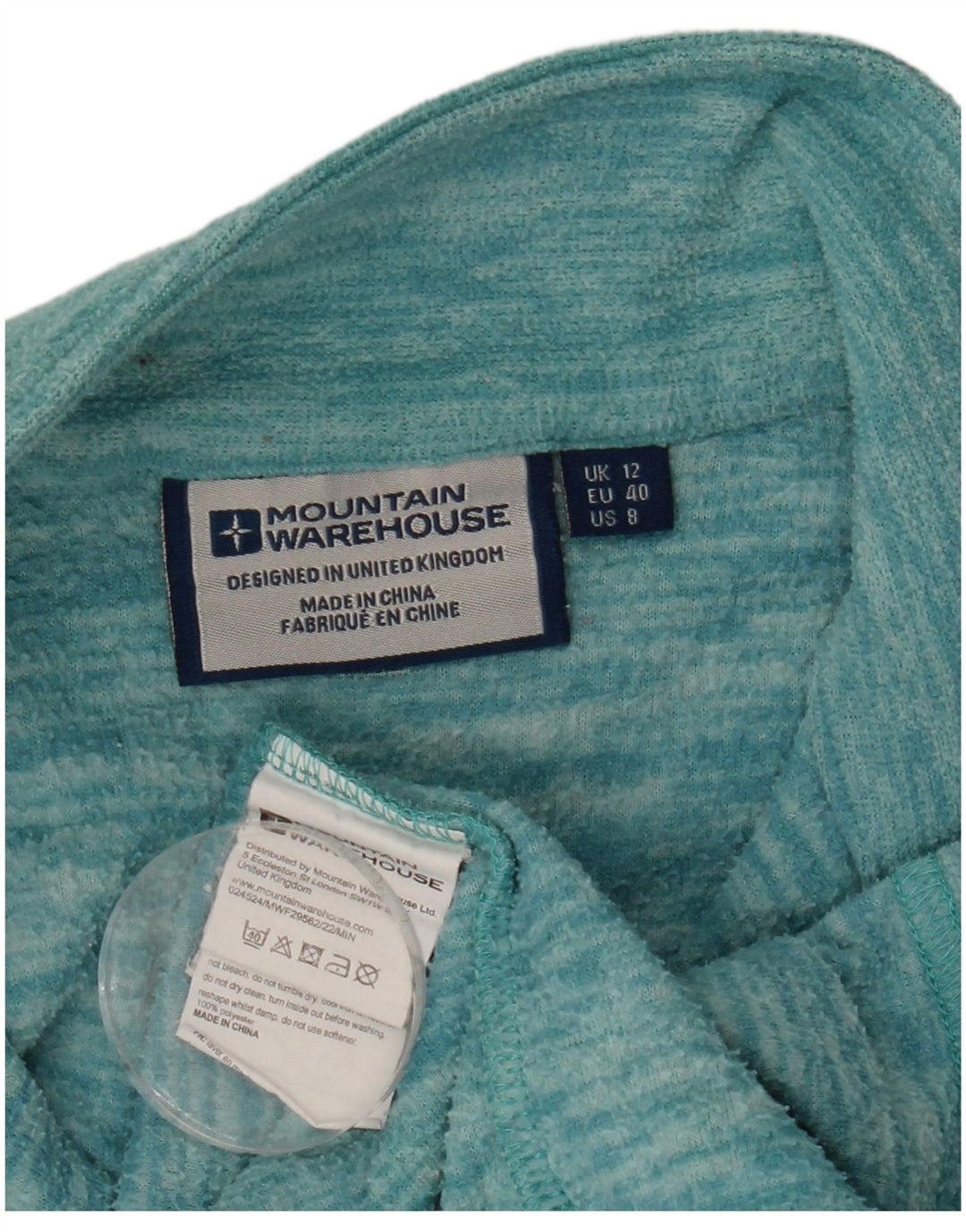Damski sweter polarowy Mountain Warehouse UK 12 w kolorze średniego turkusu nakrapianego