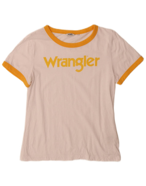 Damska koszulka z grafiką Wrangler Top UK 12, bawełna w kolorze średniej bieli