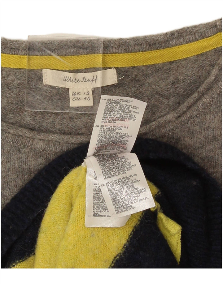 Damski sweter z dekoltem w łódkę White Stuff UK 12, średni, wielokolorowy