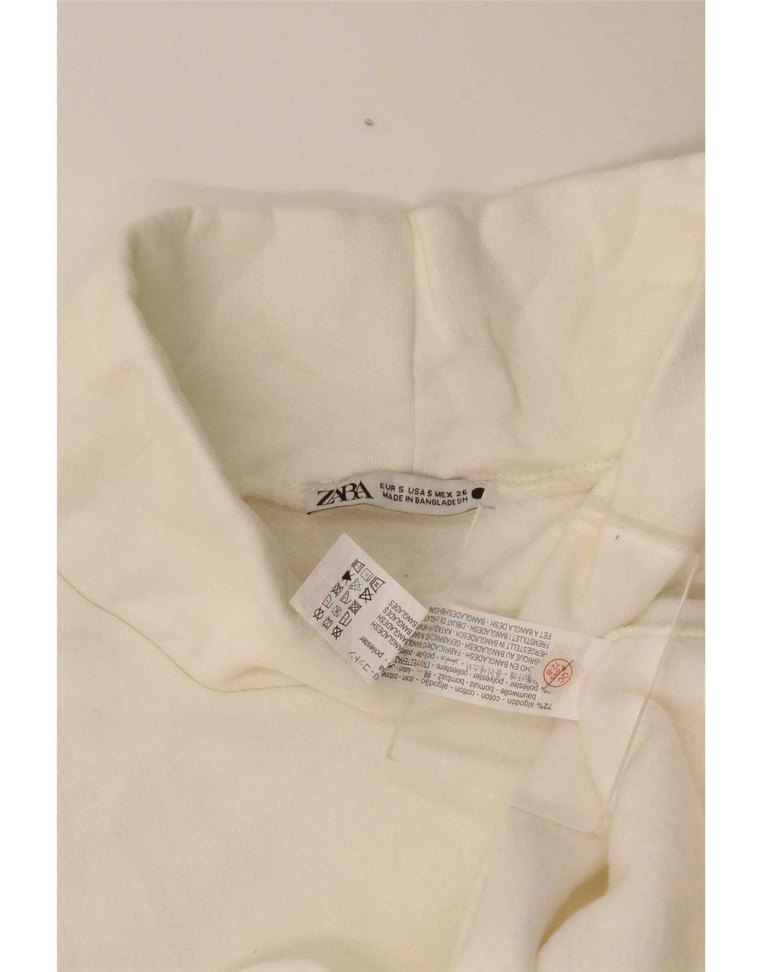 Damski top oversize Zara z rękawem 3/4, UK 10, mały, złamanej bieli, bawełniany