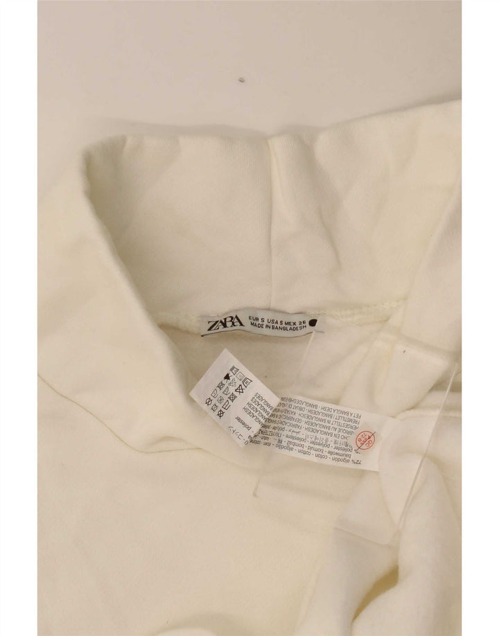 Damski top oversize Zara z rękawem 3/4, UK 10, mały, złamanej bieli, bawełniany