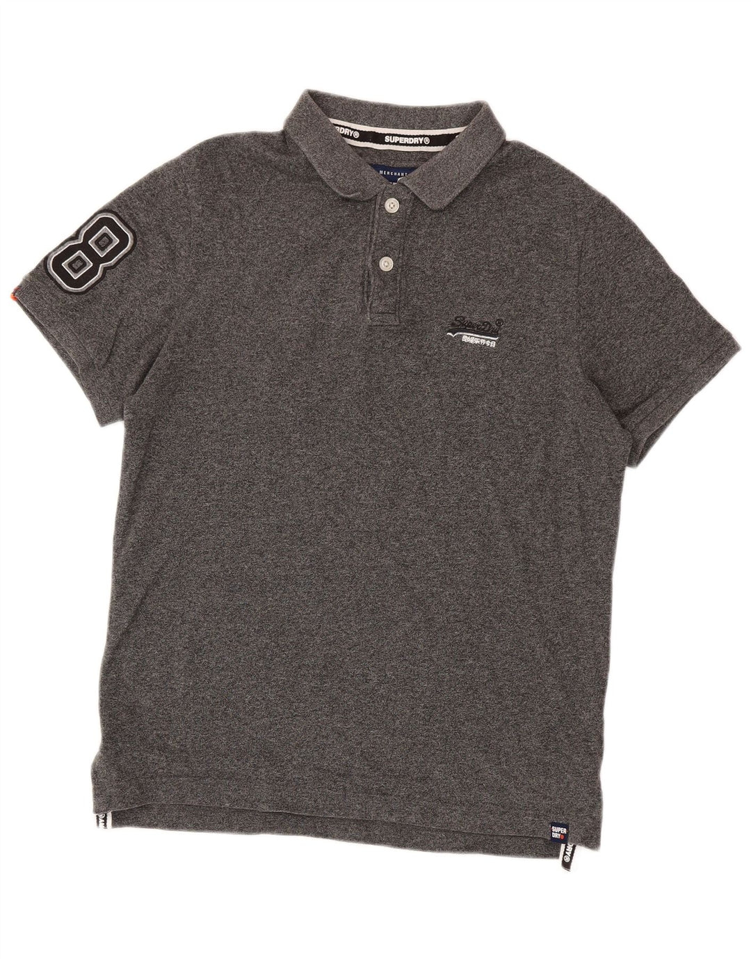 Męska koszulka polo Superdry z grafiką XL, szara, bawełniana