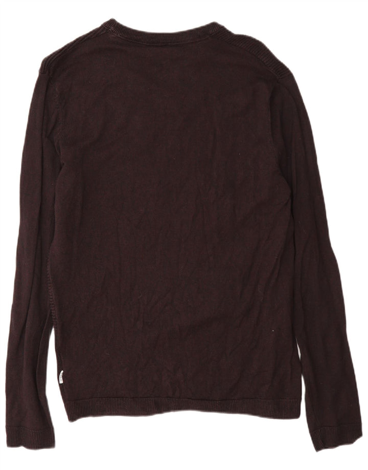 Męski sweter Jack & Jones Core o regularnym kroju z dekoltem w łódkę, średni burgund