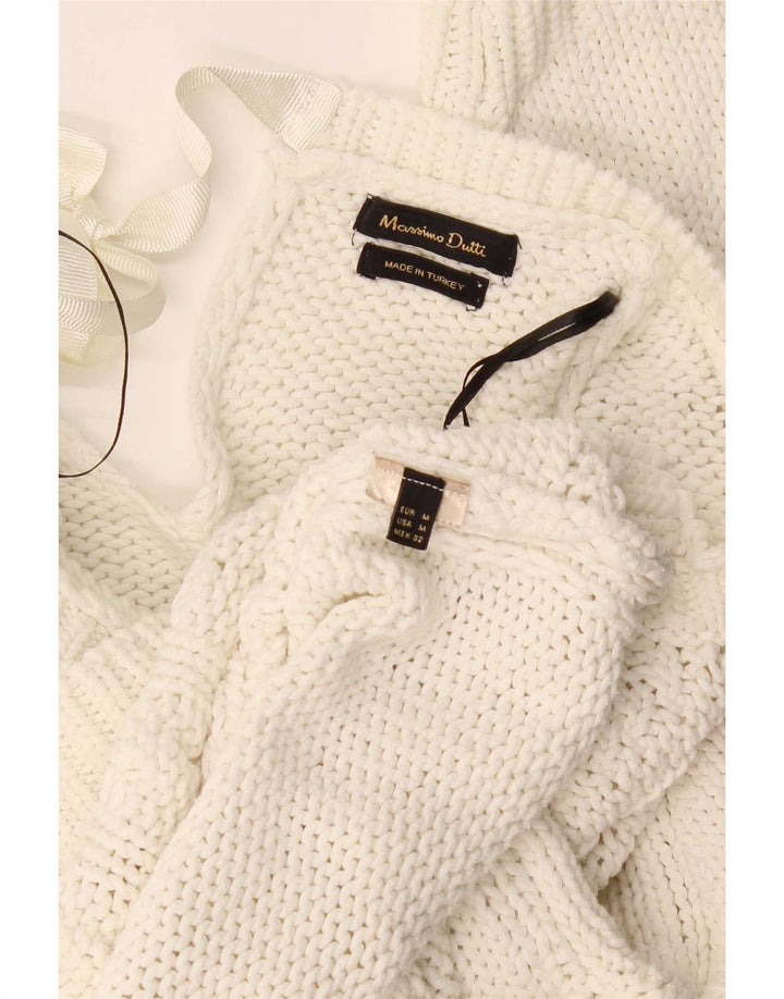 Sweter damski Massimo Dutti z dekoltem w łódkę UK 14 Średni biały