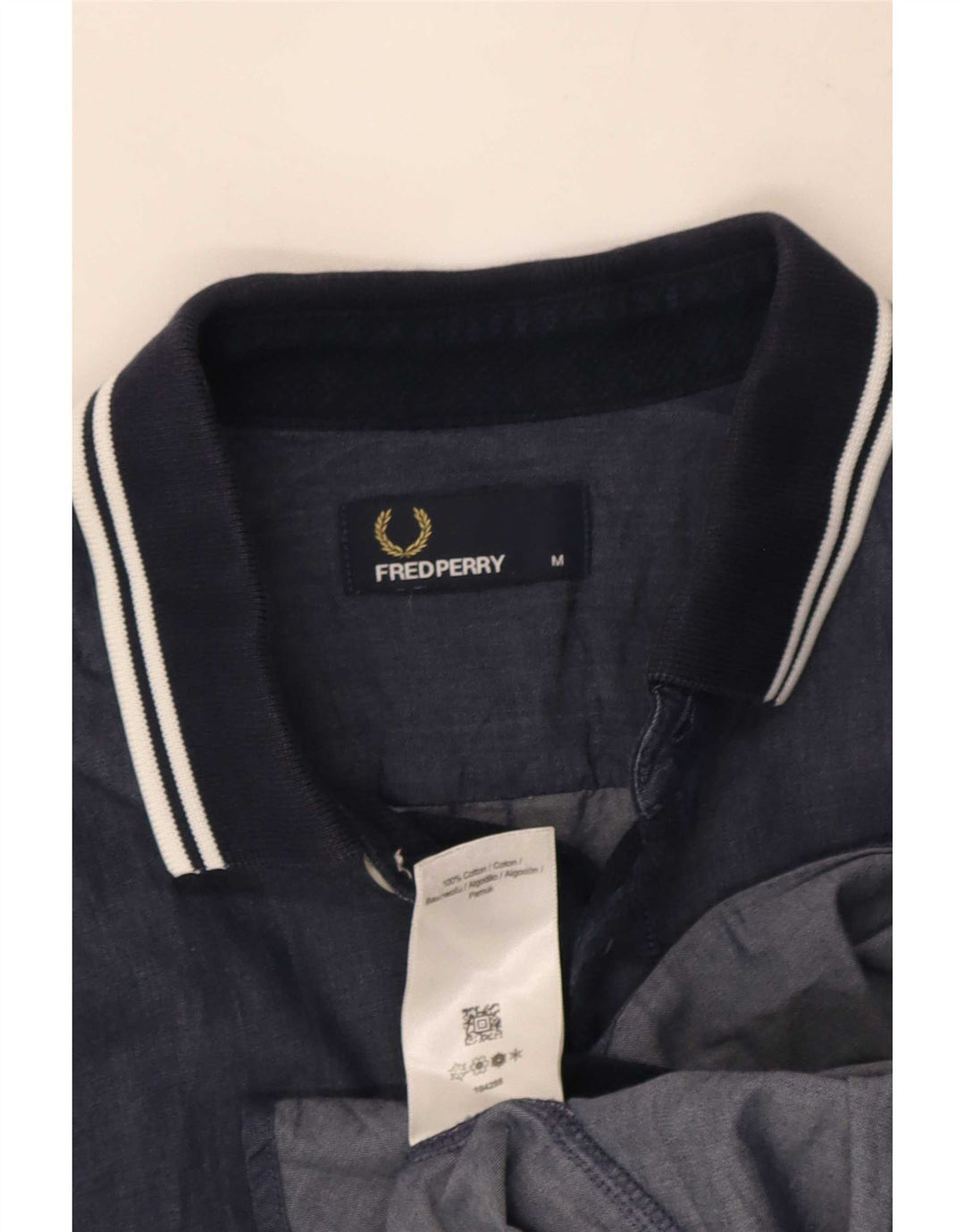 Męska koszula z krótkim rękawem Fred Perry, średnia, granatowa, bawełniana w paski