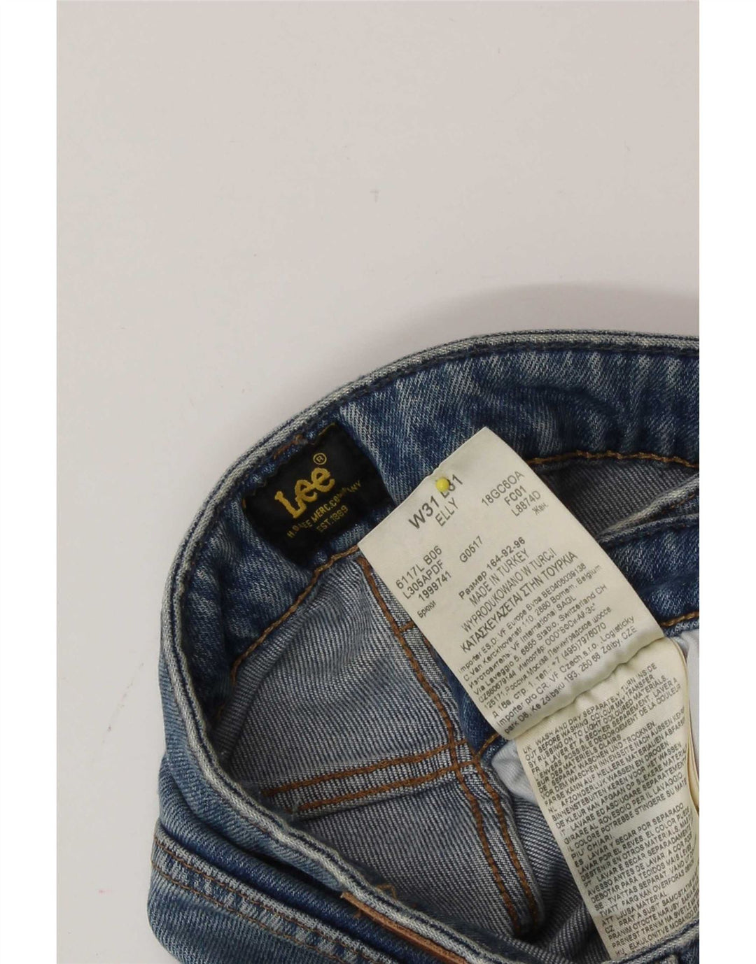 Damskie jeansy Lee Elly Slim Straight W31 L29 Niebieskie bawełniane