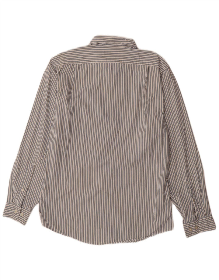 Koszula męska EDDIE BAUER o klasycznym kroju, mała, niebieska, bawełniana w prążki