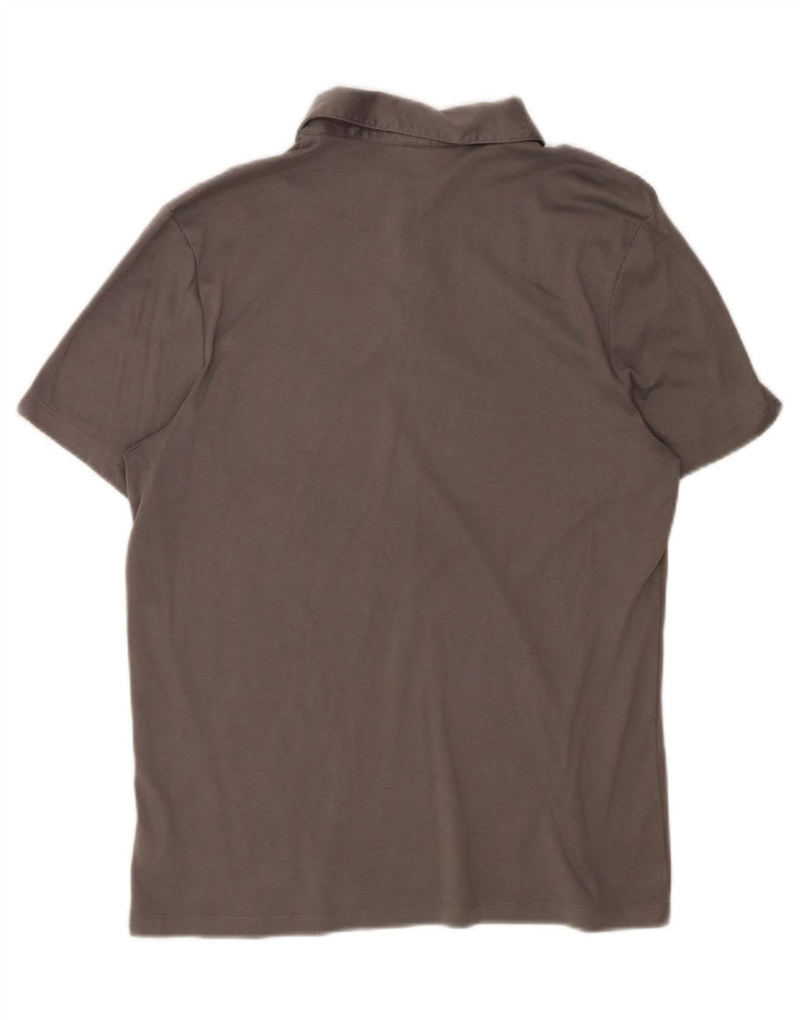MICHAEL KORS Mens Polo Shirt Large Grey Cotton