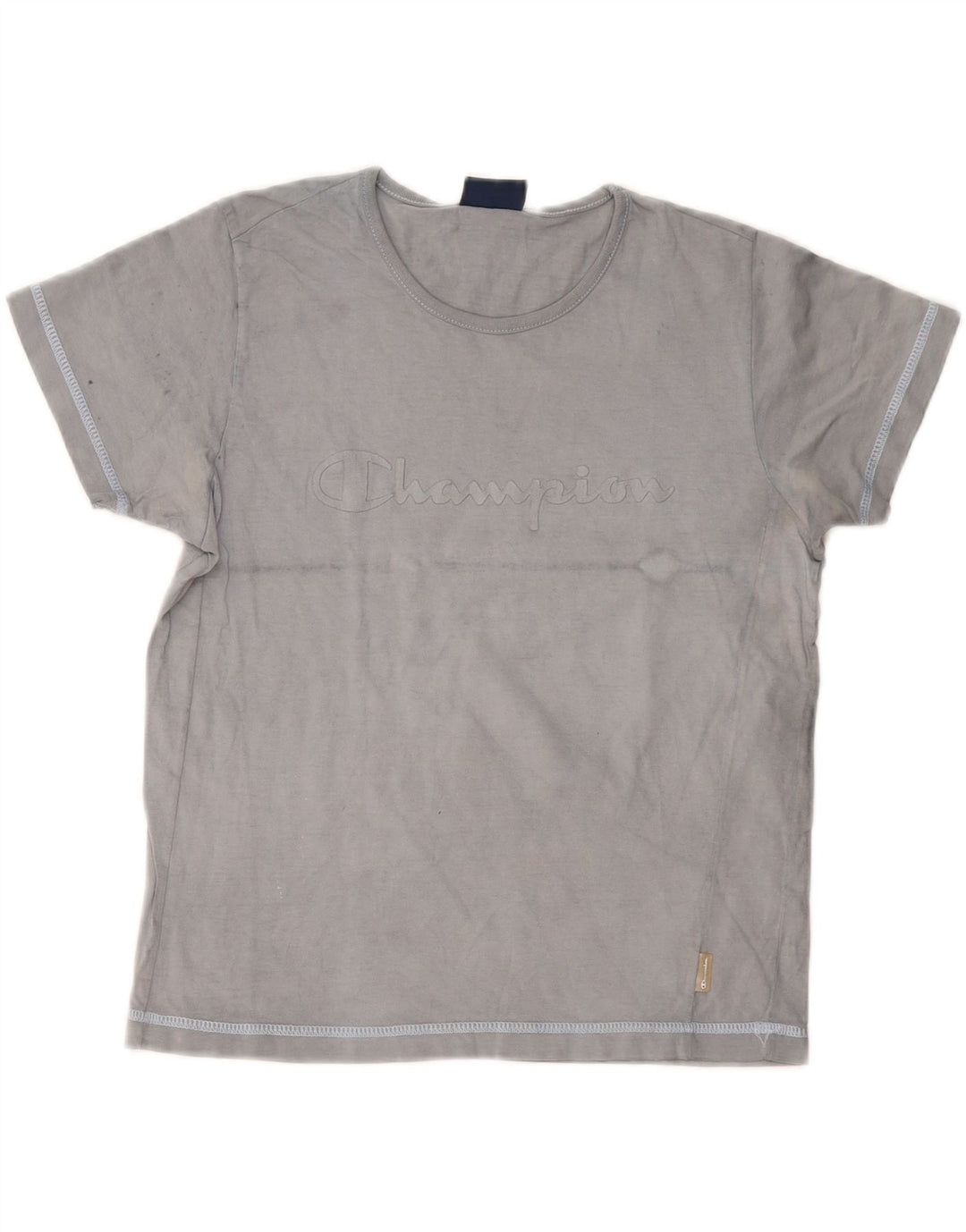 Damska koszulka graficzna CHAMPION Top UK 10, mała, granatowa, bawełniana