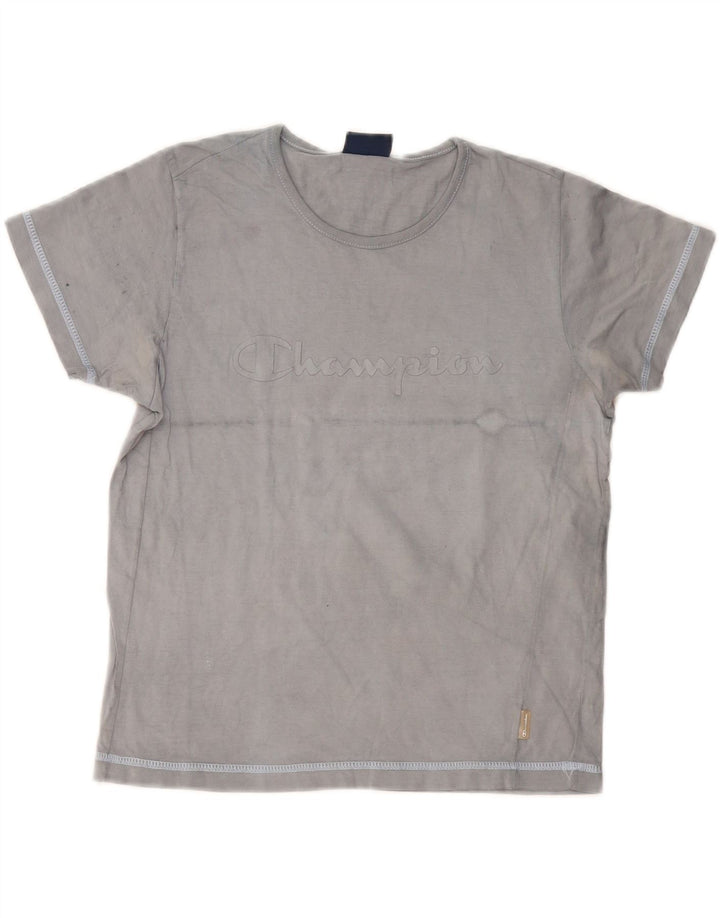 Damska koszulka graficzna CHAMPION Top UK 10, mała, granatowa, bawełniana