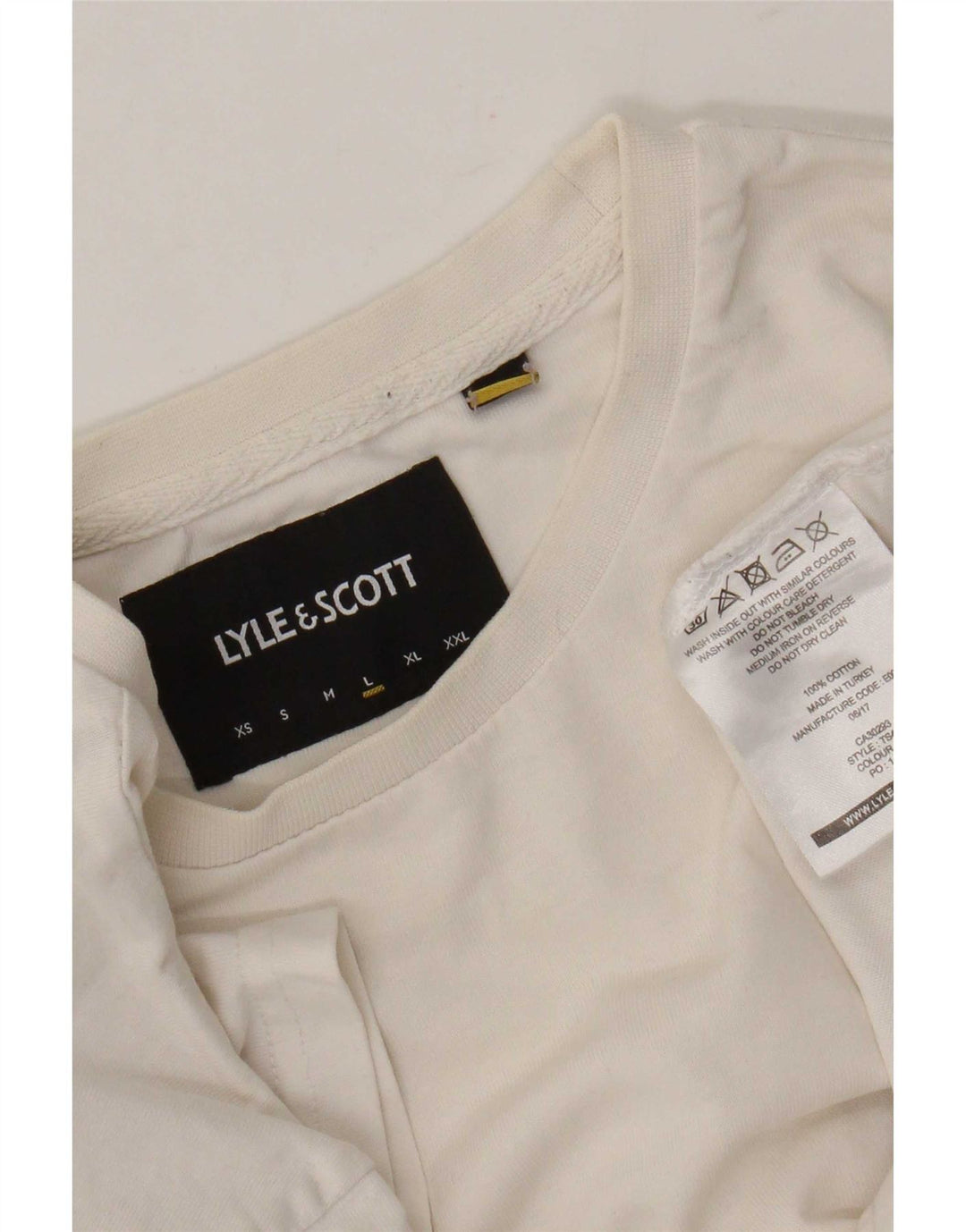 Lyle & Scott Męski T-shirt z krótkim rękawem, duży, biały, bawełniany