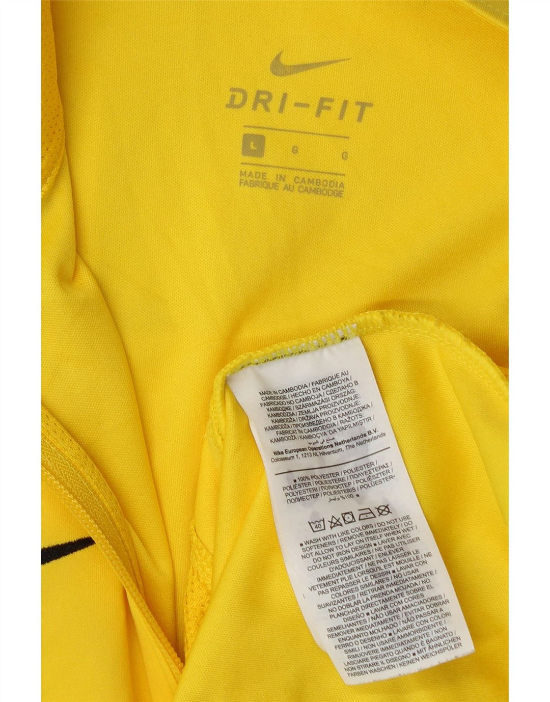 Męska kurtka dresowa Nike Dri Fit, duży, żółty poliester z blokami kolorów