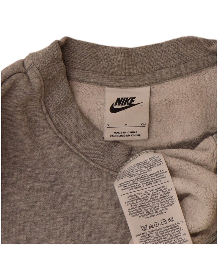 Męska bluza z grafiką Nike, mała, szara, nakrapiana bawełna