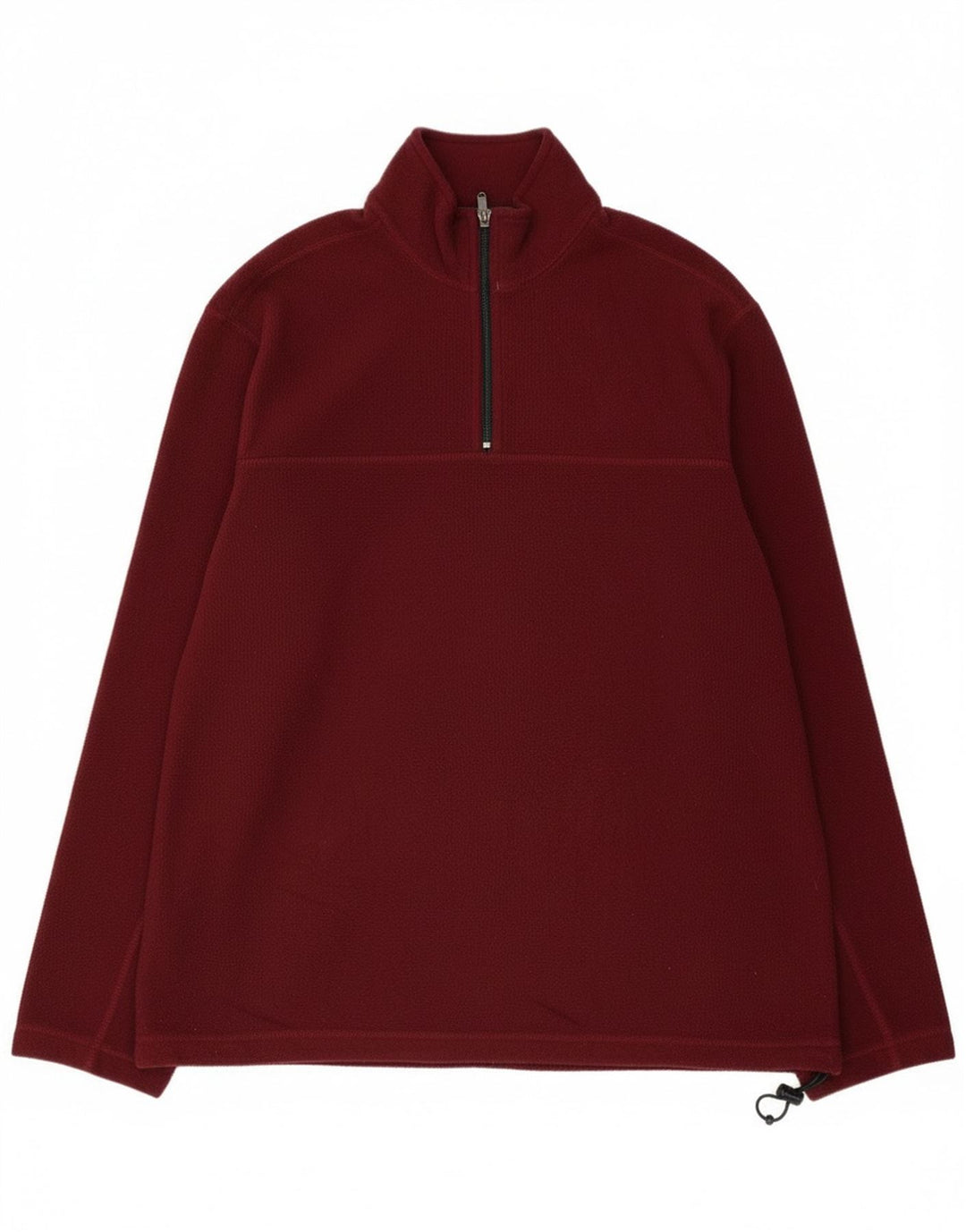 Męski sweter polarowy Eddie Bauer z zamkiem błyskawicznym, duży, bordowy poliester