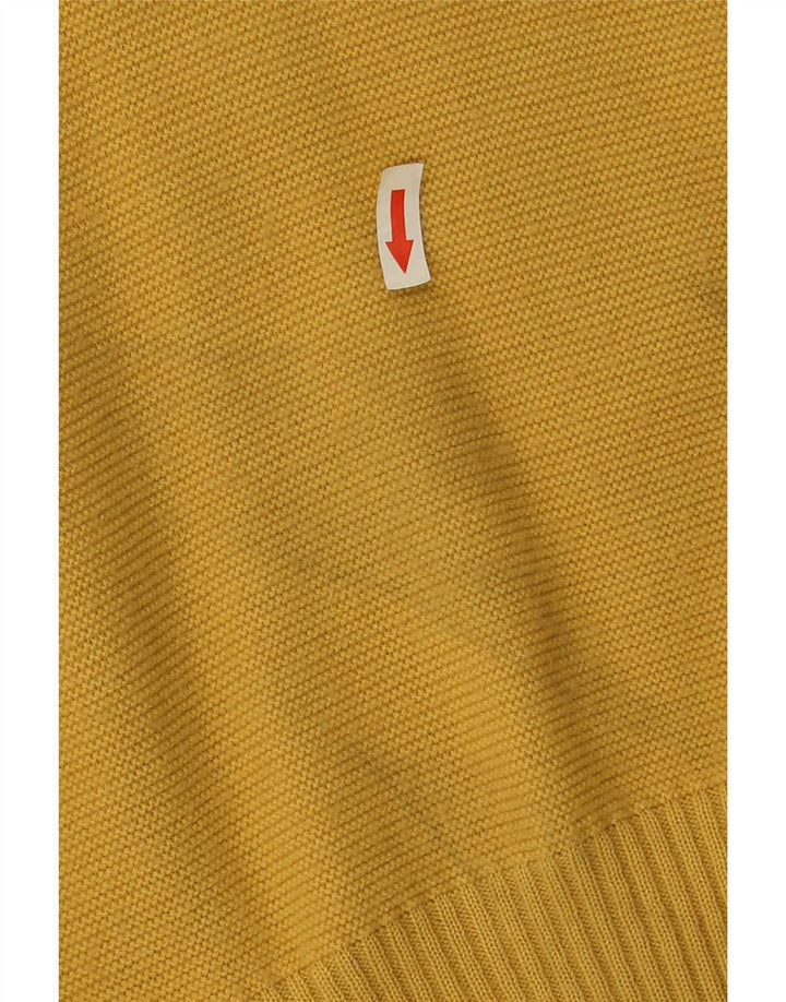 Męski sweter w stylu vintage z dekoltem w szpic IT 52, duży, żółty poliester