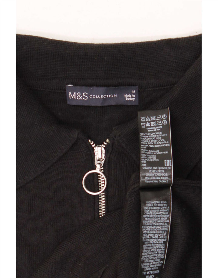 Damska koszulka polo Marks & Spencer UK 14, średnia czarna wiskoza