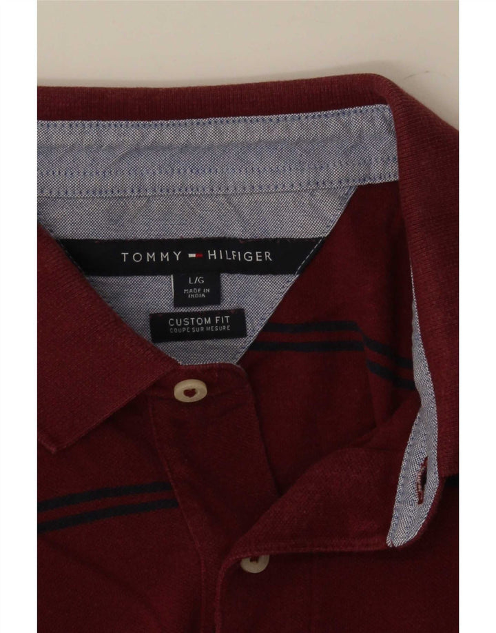 Męska koszulka polo Tommy Hilfiger o dopasowanym kroju, w duże czerwone paski