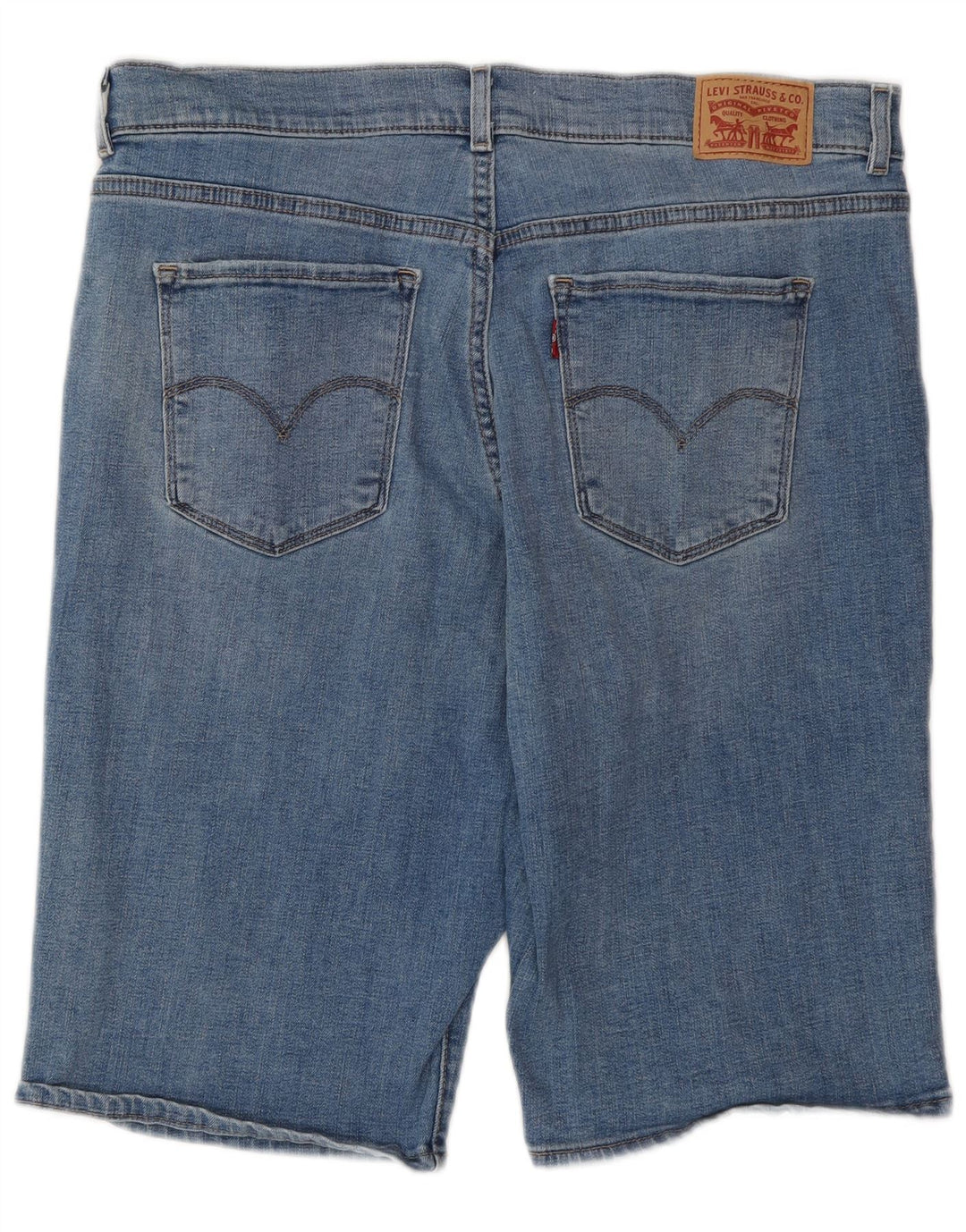 Damskie spodenki jeansowe LEVI'S Distressed Bermudy W32, duże, niebieskie, bawełniane