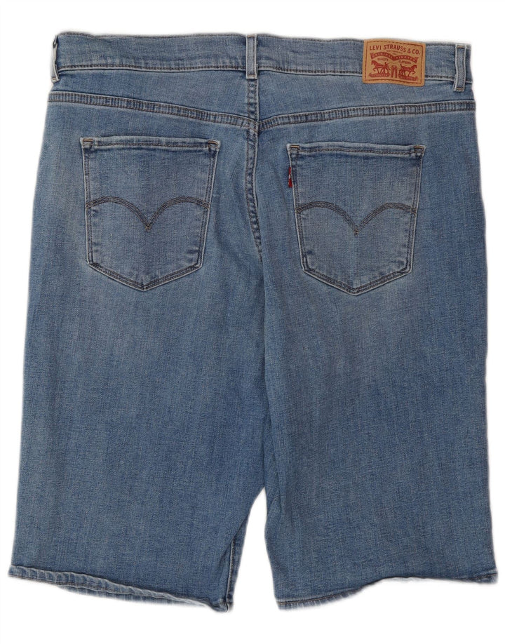 Damskie spodenki jeansowe LEVI'S Distressed Bermudy W32, duże, niebieskie, bawełniane