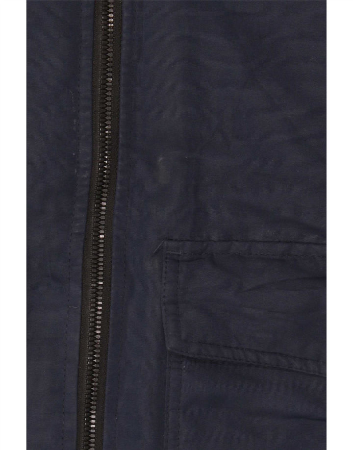 Chłopięcy, ocieplany płaszcz z kapturem Jack & Jones, 13-14 lat, granatowy, poliester