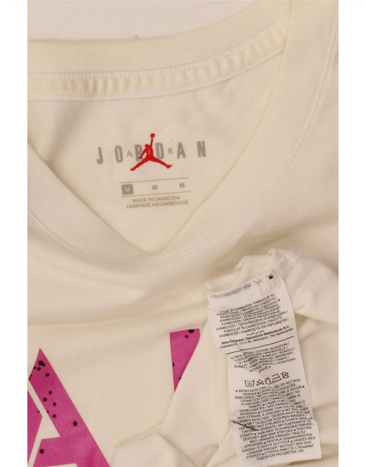 Męski T-shirt z grafiką Jordan, średni biały bawełniany