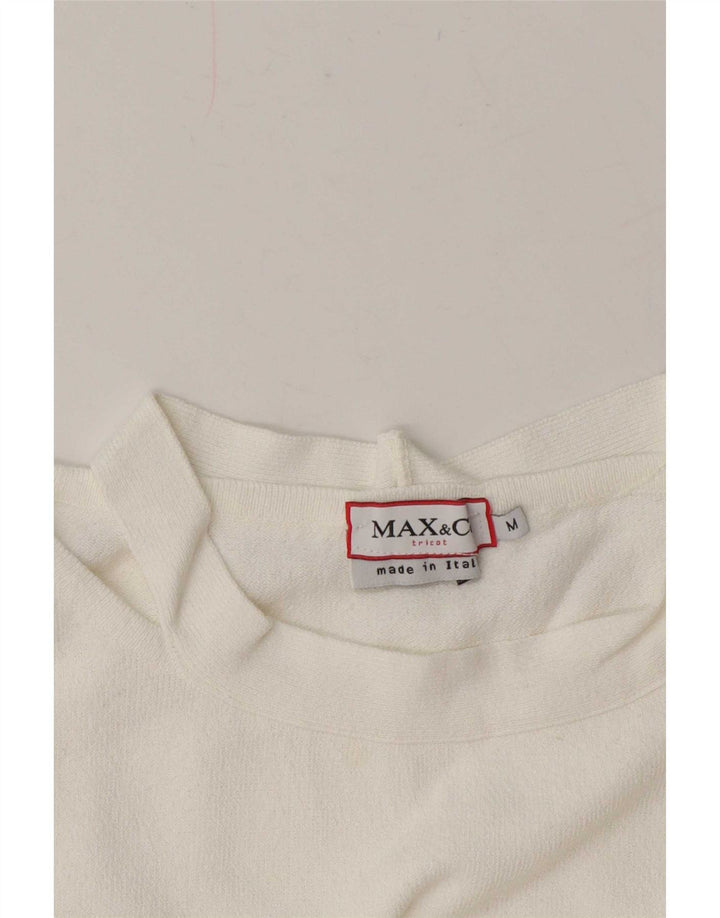 Damski sweter z dekoltem w łódkę Max & Co. UK 12, średni biały