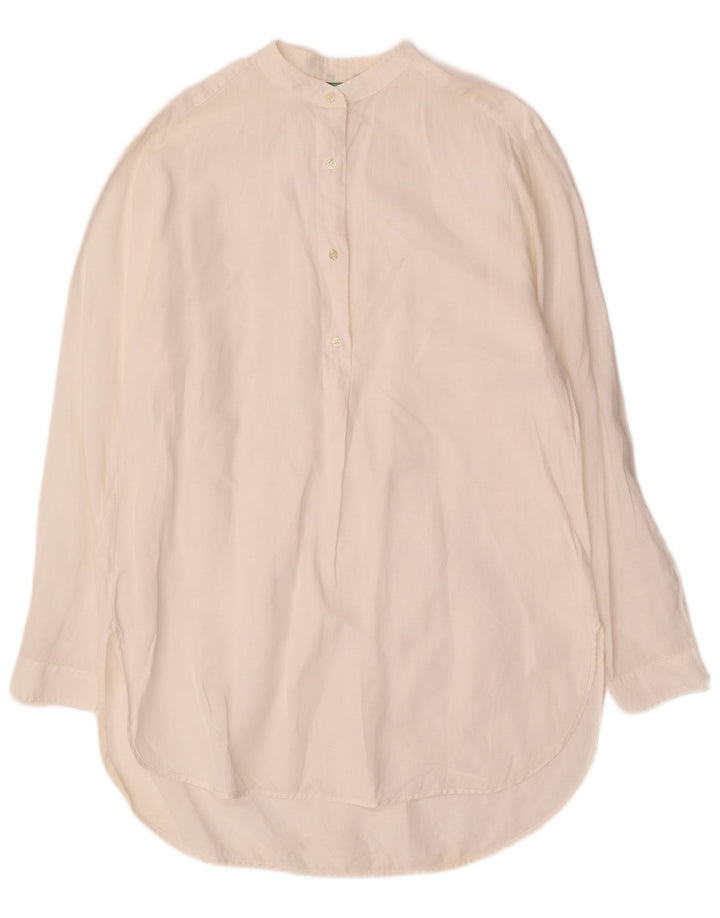 Damska koszula z długim rękawem BENETTON UK 14, średnia, złamana biel