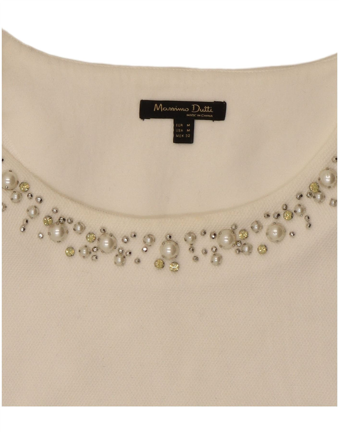 Damski top Massimo Dutti z rękawem 3/4 UK 14, średni biały