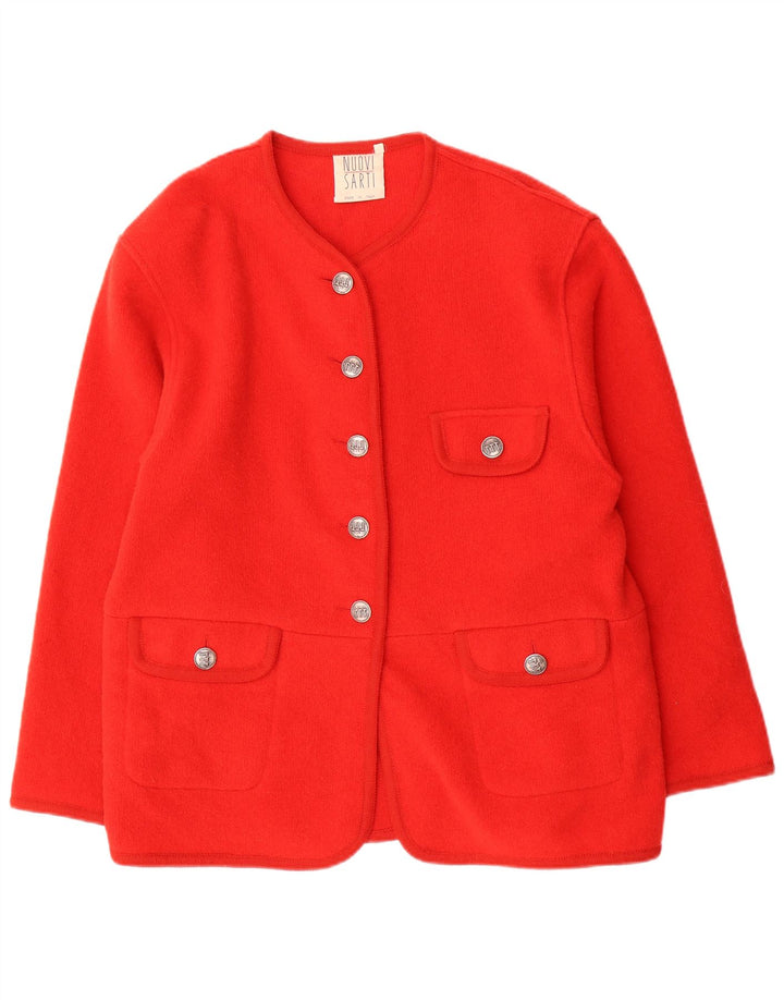 Sweter damski w stylu vintage, duży, czerwony, wełniany UK 16