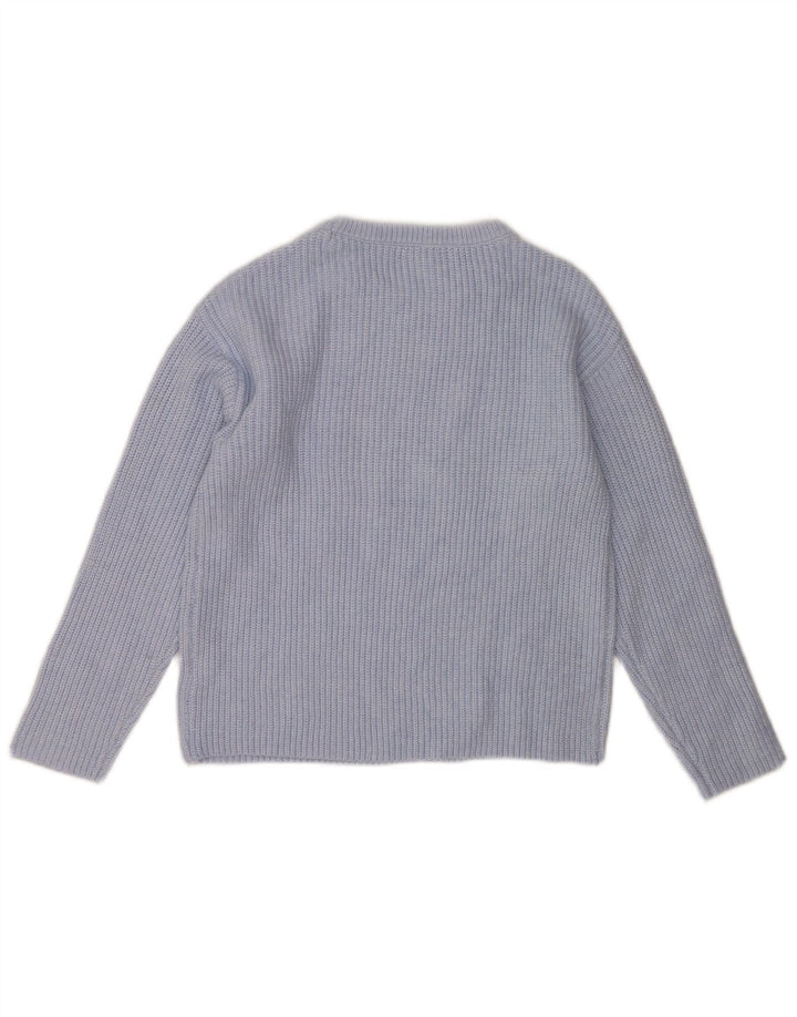 Marks & Spencer Damski sweter z dekoltem w łódkę, UK 10, mały, niebieski poliester