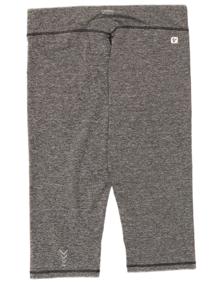Damskie spodnie dresowe Freddy Capri UK 14, duże, szare, nakrapiane poliester