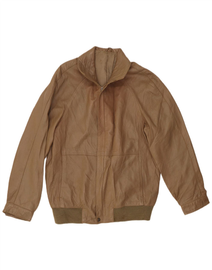 Męska kurtka skórzana VINTAGE UK 38 Średniobrązowa skóra