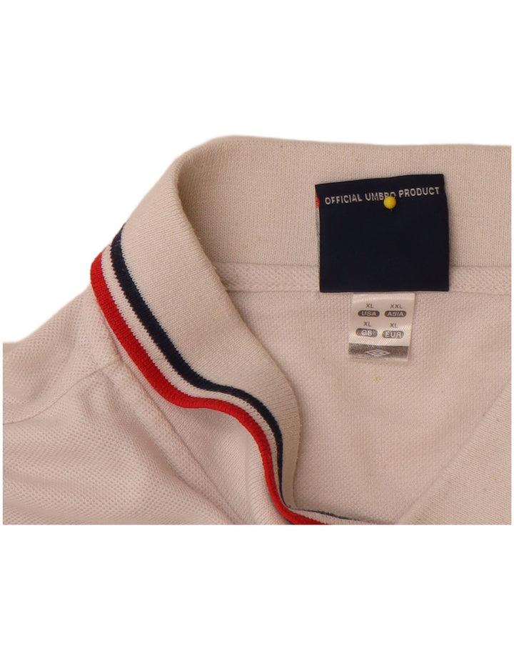 Męska koszulka polo Umbro England XL, biała, poliestrowa