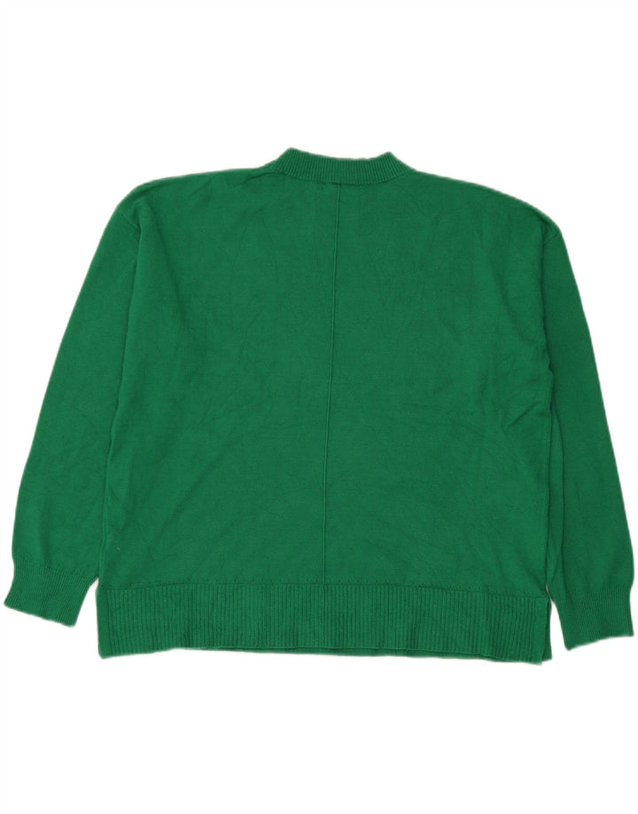 Damski sweter oversize Oasis z okrągłym dekoltem, UK 16, duża, zielona wiskoza