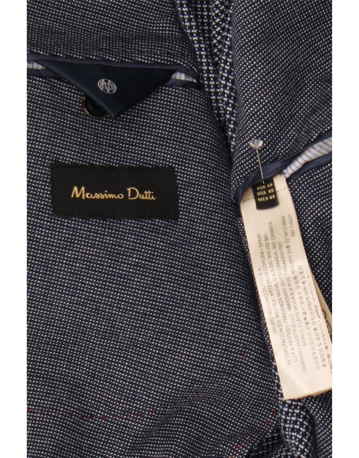 Męska marynarka zapinana na 2 guziki Massimo Dutti EU 58 2XL Granatowa, bawełniana