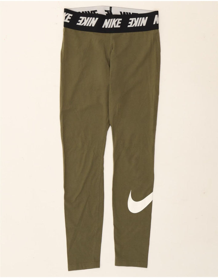 Damskie legginsy Nike Graphic UK 12, bawełna w kolorze średniego khaki