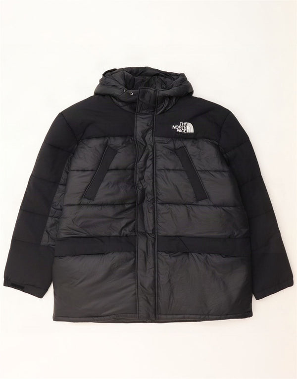 Męska wyściełana kurtka z kapturem The North Face UK 44 2XL Czarny nylon z blokami kolorów