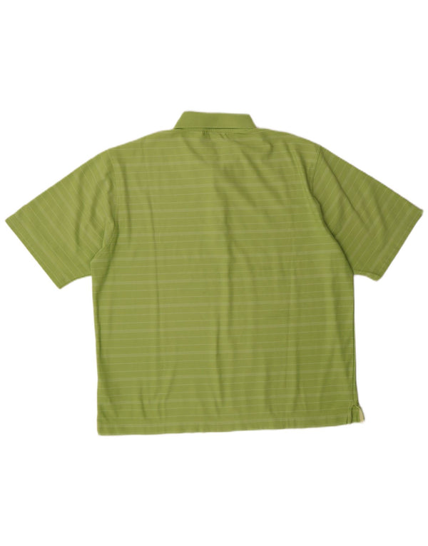 Męska koszulka polo NIKE Fit Dry UK 42/44, duża, zielona, poliestrowa w paski