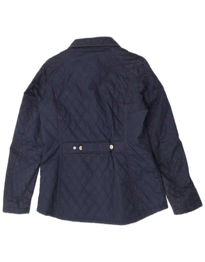 Crew Clothing Damska pikowana kurtka o regularnym kroju UK 10, mała, granatowa