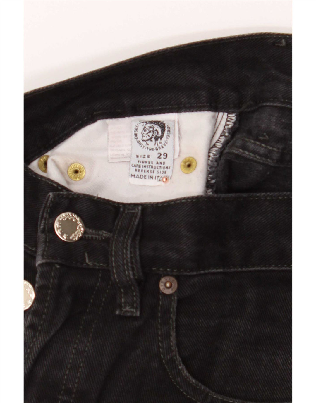 Diesel Męskie Zathan Straight Jeans W29 L32 Czarna bawełna
