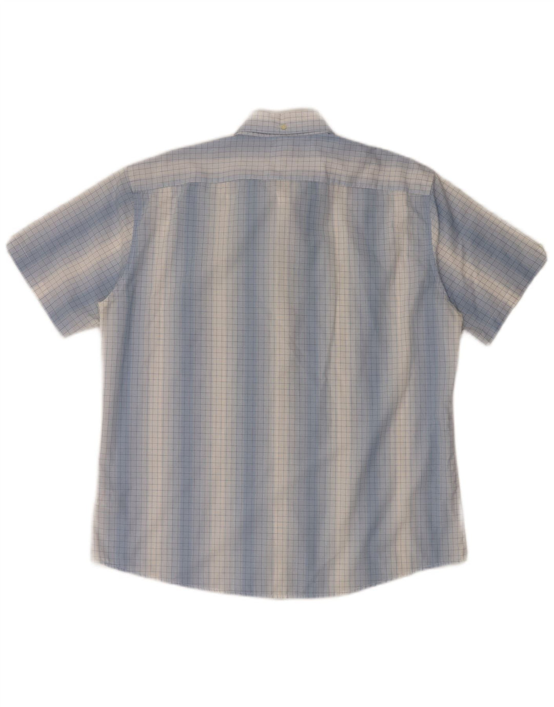 Męska koszula z krótkim rękawem Ben Sherman, 4XL, niebieska bawełniana kratka
