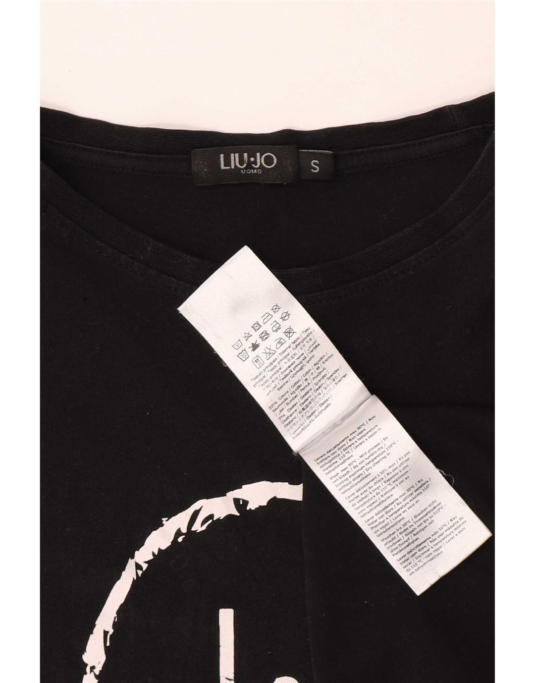 Męski T-shirt z grafiką Liu Jo, mały, czarny, bawełniany