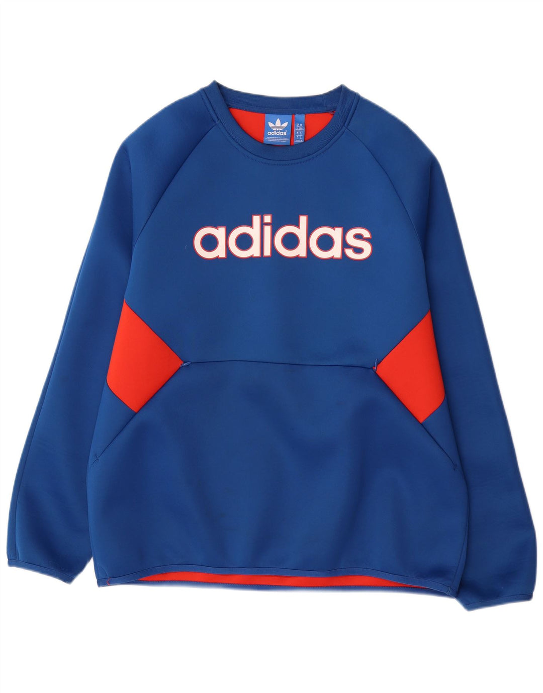 Męska bluza ADIDAS z grafiką, sweter XL, niebieski, poliester z blokami kolorów