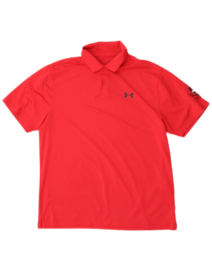 Męska koszulka polo Under Armour z grafiką, duża, czerwona, z poliestru